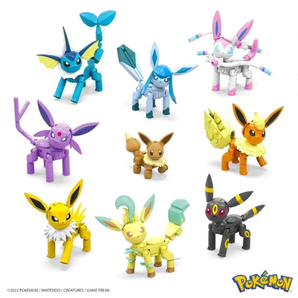 Mega Pokemon Every Eevee Evolution! 9 Figure Building Set - 470 Pieces BRAND NEW